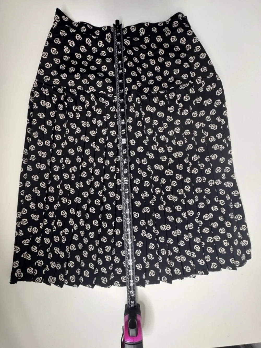 VTG 80s 90s A.R. Sassco Abstract Rose Midi Skirt Drop Waist M 8 - Picture 3 of 6